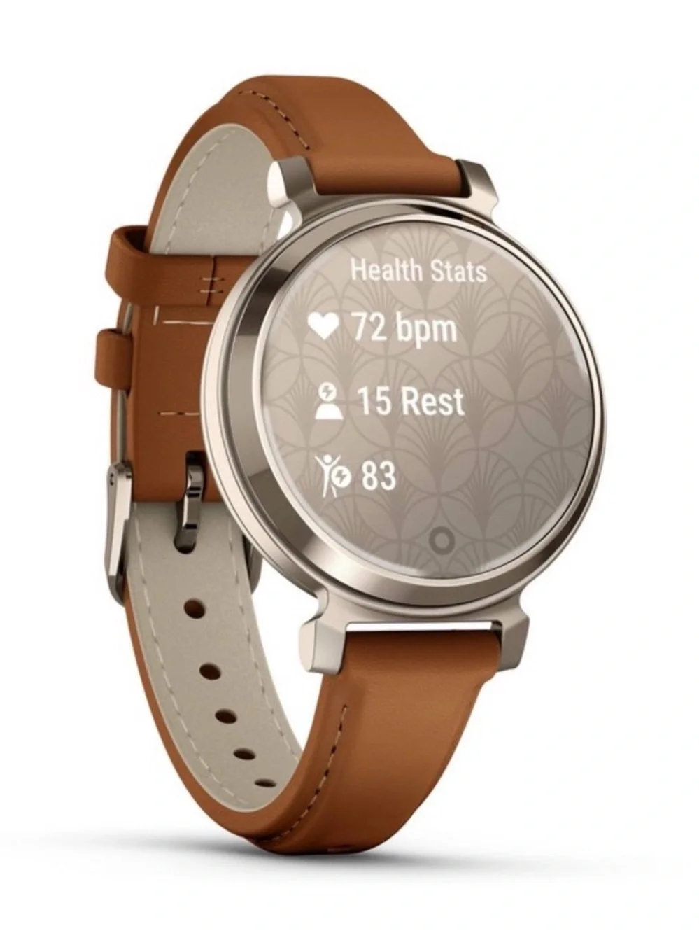 Garmin Lily 2 with brown leather band